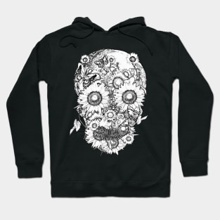 skull design,flowers,skeleton black Hoodie